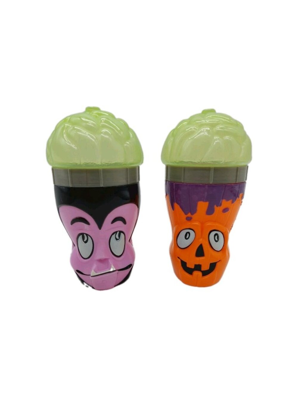 Dracula Pumpkin Plastic Cup Brains Set Of 2 Cool Gear 2008 No Straws